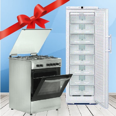 Pack Mounass : CONGELATEUR VERTICAL 7TIROIRS + CUISINIERE 50/50 OFFERT