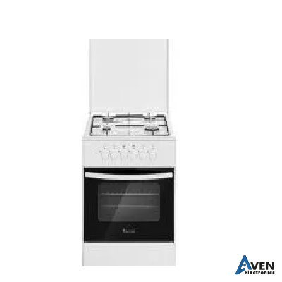 Cuisinière -à gaz –FERRE- F5C40G2- 4 feux -50/50 –blanc