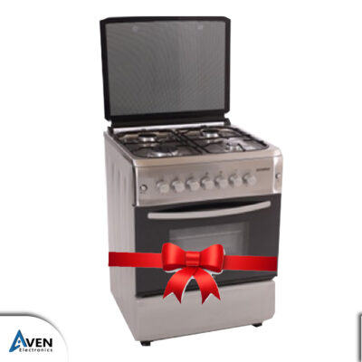 Cuisinière- FERRE- 4 Feux - Inox - 60x60 - F6s40g2 – FOUR – GRILL – TOURNE BROCHE