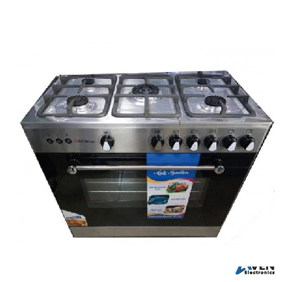 Cuisinière TECNOLUX à gaz 5 feux 90/60 – INOX –iri- full option