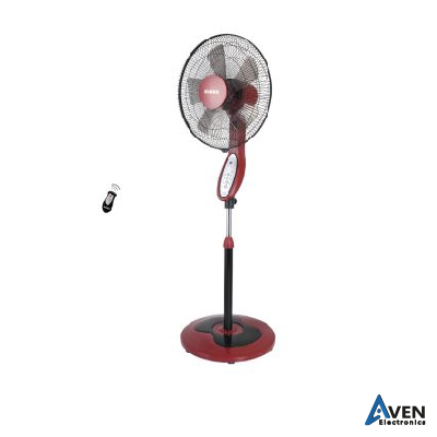 VENTILATEUR SUR PIED - ELBEE – 979R – 16 POUCES – AVEC TELECOMMANDE – ROUGE ET NOIR