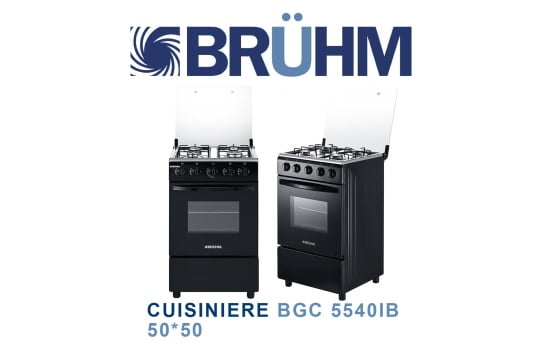 CUISINIERE BRUHM 4 FEUX NOIR 50 X 50 BGC554 OIB