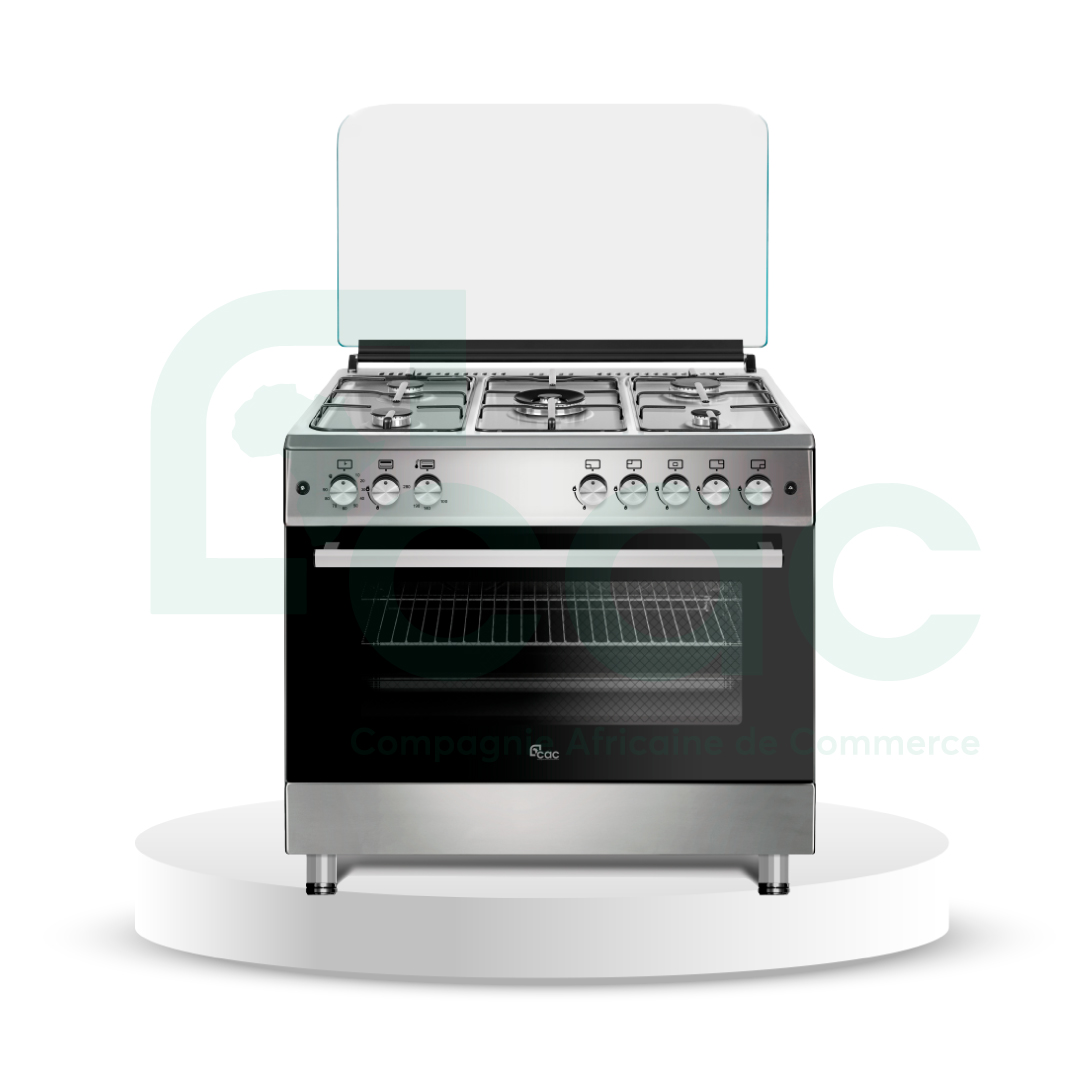 CUISINIERE A GAZ CAC 5 FEUX 90X60 - FULL INOX
