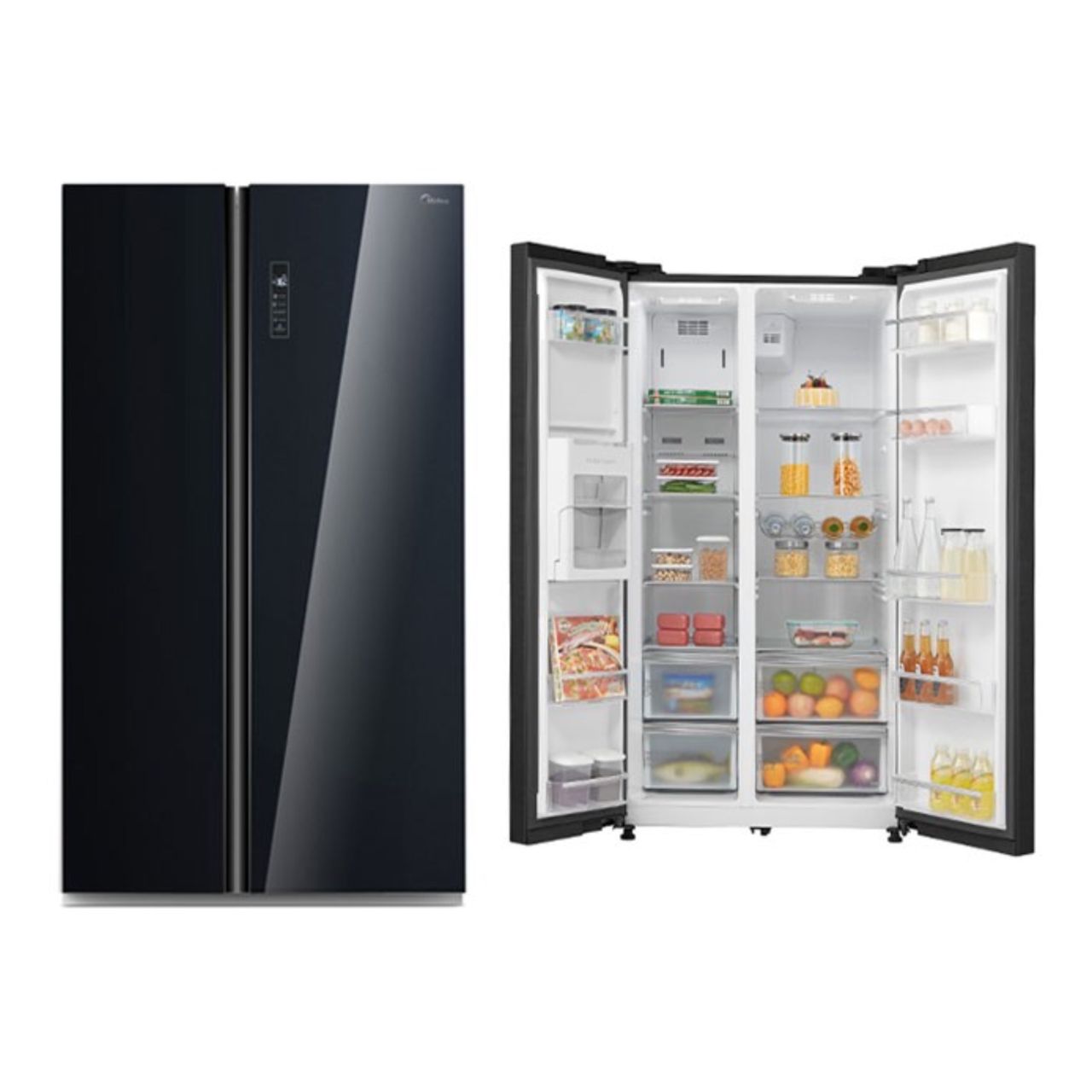 REFRIGERATEUR SIDE BY SIDE MIDEA 2 PORTES NOIR 710 GF