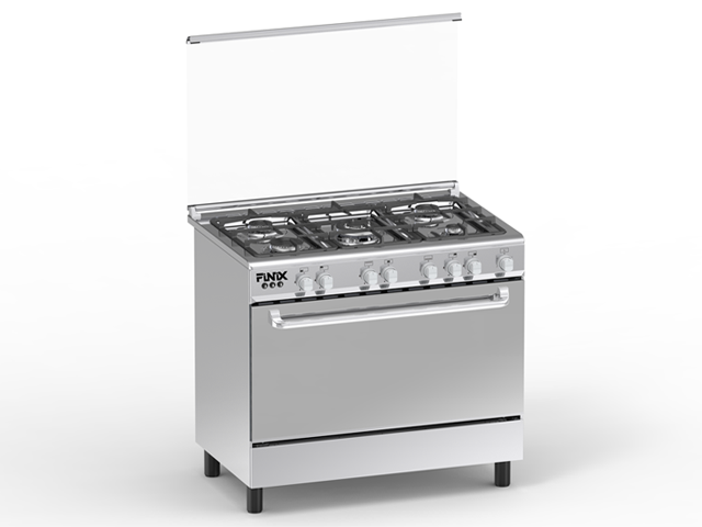 CUISINIERE FINIX 5 FEUX INOX 90X60