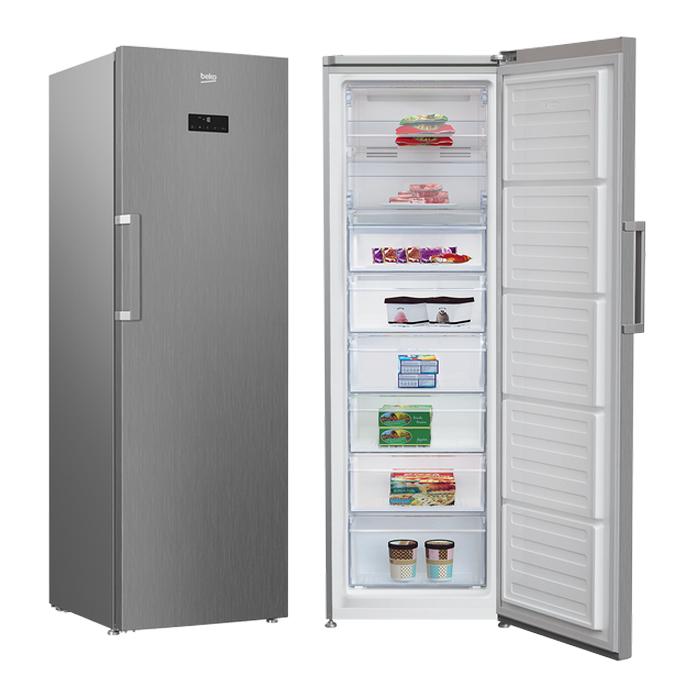 CONGELATEUR VERTICAL BEKO 8 TIROIRS 315L A+ NOFROST SYLVER RFNE451XB