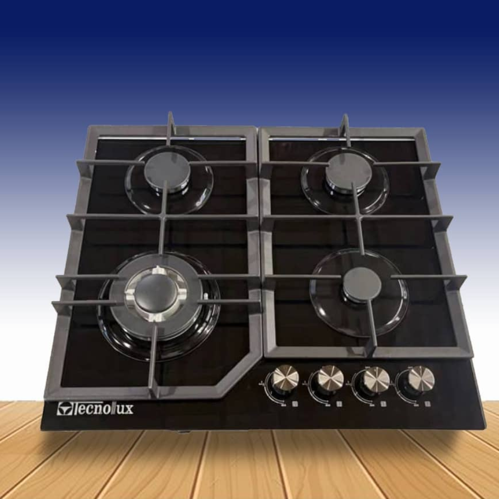 PLAQUE TECHNOLUX 4FEUX 60X60 A GAZ VERRE NOIR TEC4GG