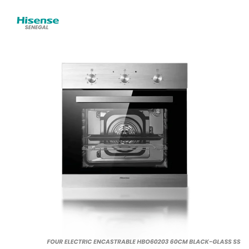 FOUR HISENSE ENCASTRABLE ELECTRIQUE 60X60 NOIR GRIS SS HBO60203