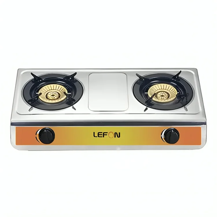 PLAQUE LEFON 2 FEUX A GAZ GRIS LFGS3221