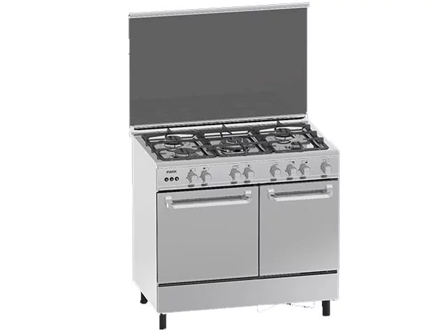 CUISINIERE FINIX 5 FEUX 90X60 AVEC PORTE A BOUTEILLE GRIS G95NEM
