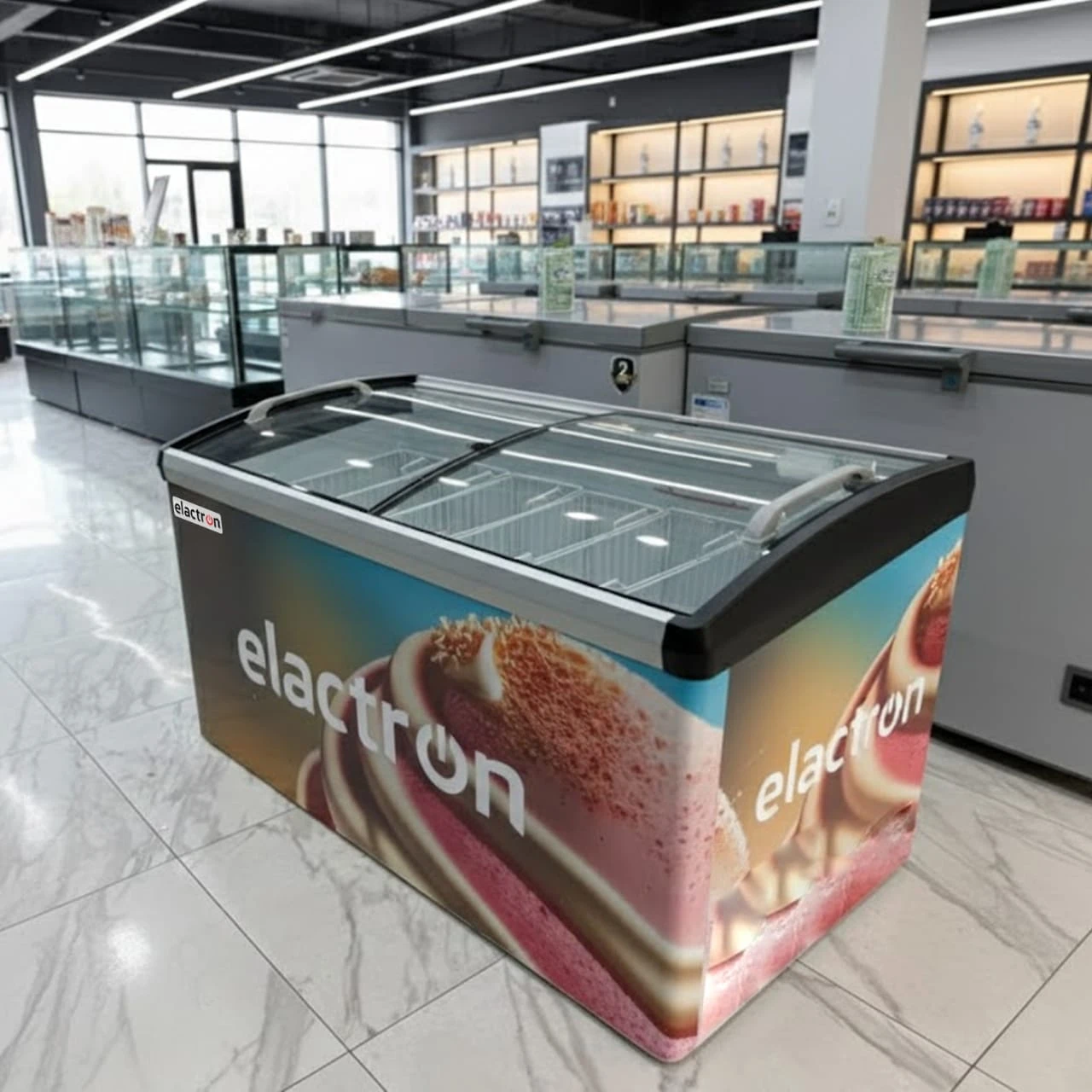 CONGELATEUR HORIZONTAL ELACTRON VITRINE 700LITRES SD569BY